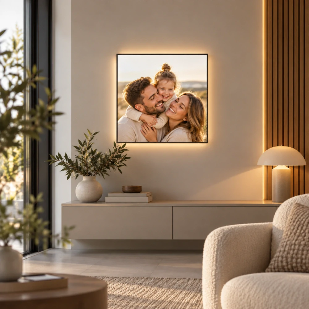 LED dekorativní panel 60x60cm s vlastní rodinnou fotkou