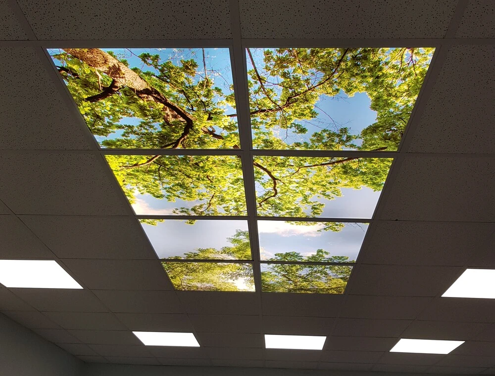 Dekorativní LED svítidlo - LED panel - motiv stromy - sada 8 panelů
