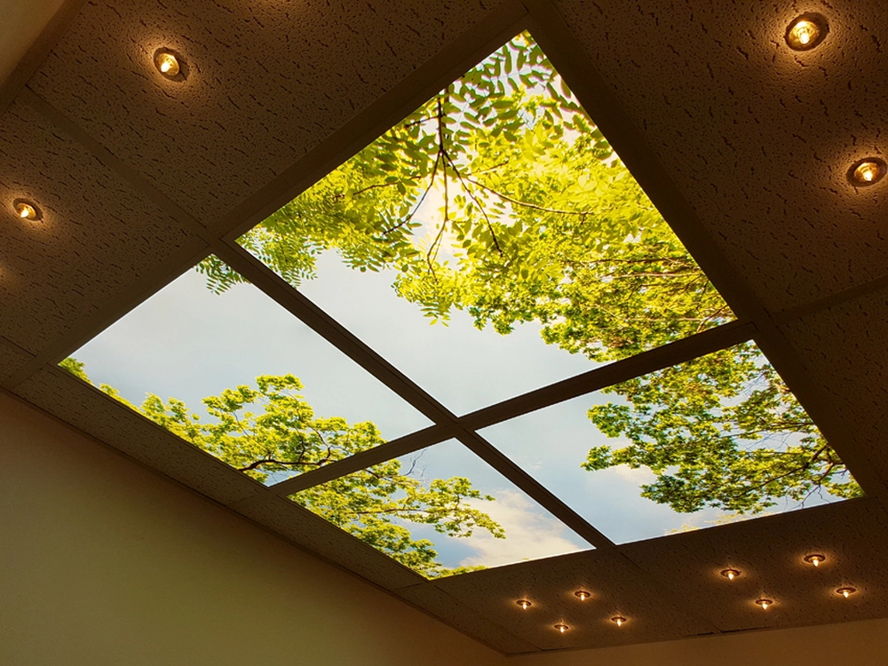 Dekorativní LED svítidlo - LED panel - motiv stromy - sada 4 panelů