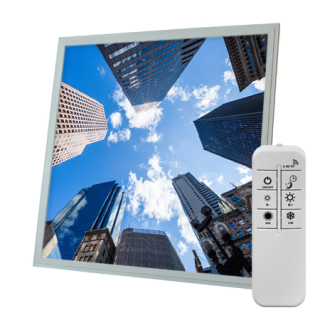 Dekorativní LED svítidlo - LED panel - motiv mrakodrapy - stmívatelný