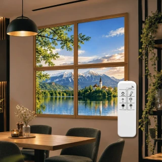 Falešné okno stmívatelné - motiv jezero